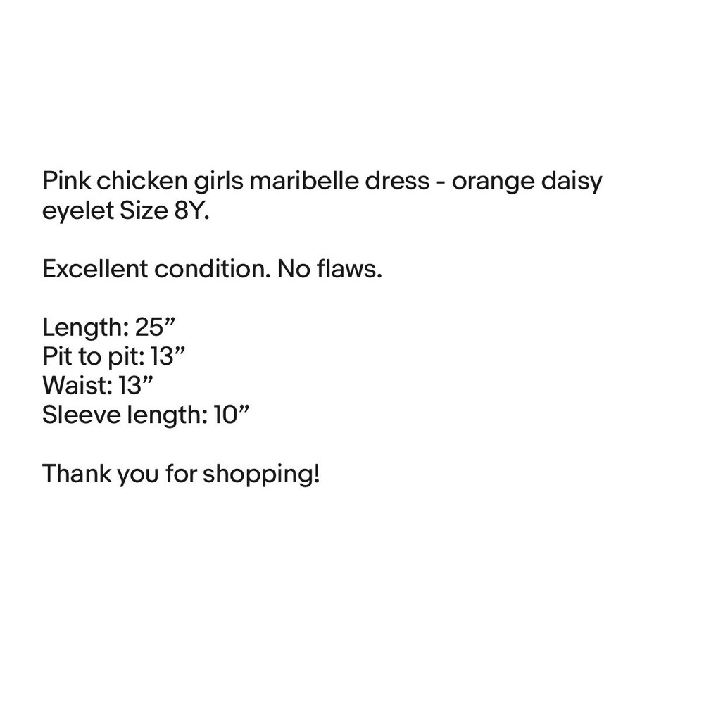 Pink chicken girls maribelle dress - orange daisy eyelet Size 8Y Prairie Cottage - Picture 8 of 8